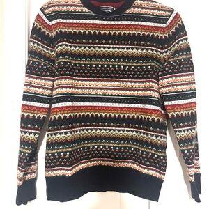 Club Room women’s fair isle Festive Multicolor Crewneck Sweater size medium